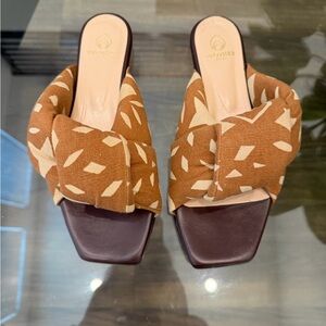 Brother Vellies Brown Patterned Women's Slide Sandals Size 8